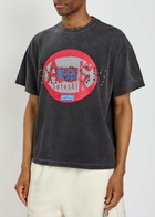 Satoshi Nakamoto Ask Satoshi Embellished Distressed Cotton T-shirt Black Other