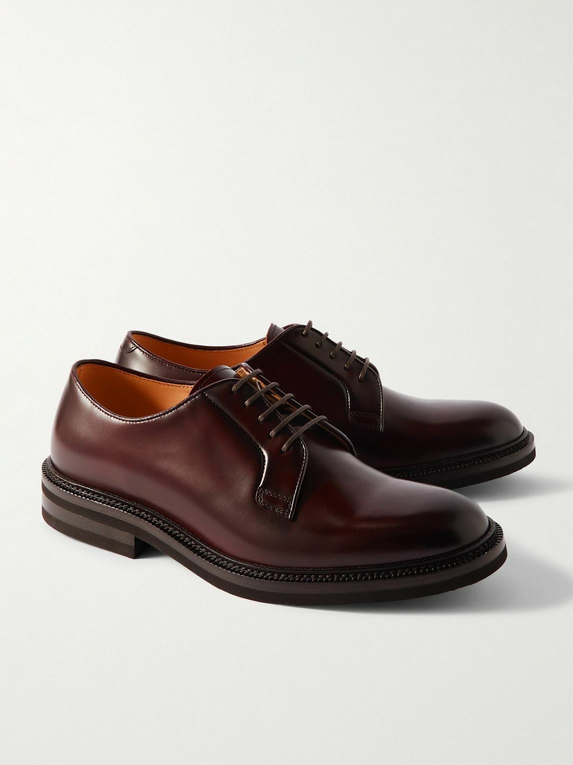 Brunello Cucinelli Lace Up Derby Loafer Round Toe Leather Brown EU 42.5 US11 Brunello Cucinelli lace-up Leather Derby Shoes | Brown  main image 2