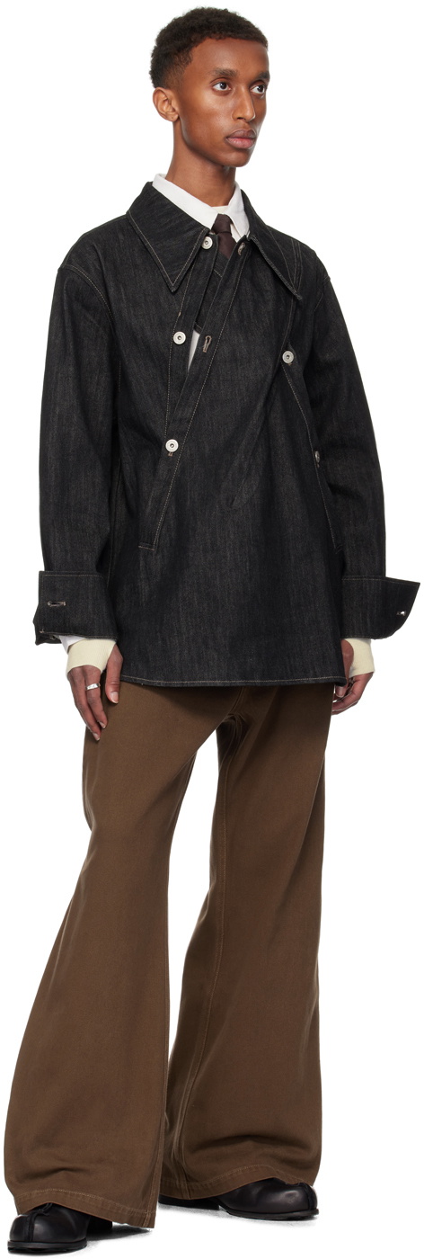 NULLUS SSENSE Exclusive Black Selvedge Denim Overall Shirt