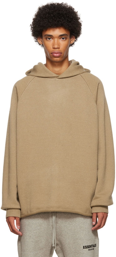 Photo: Fear of God ESSENTIALS Tan Polyester Hoodie