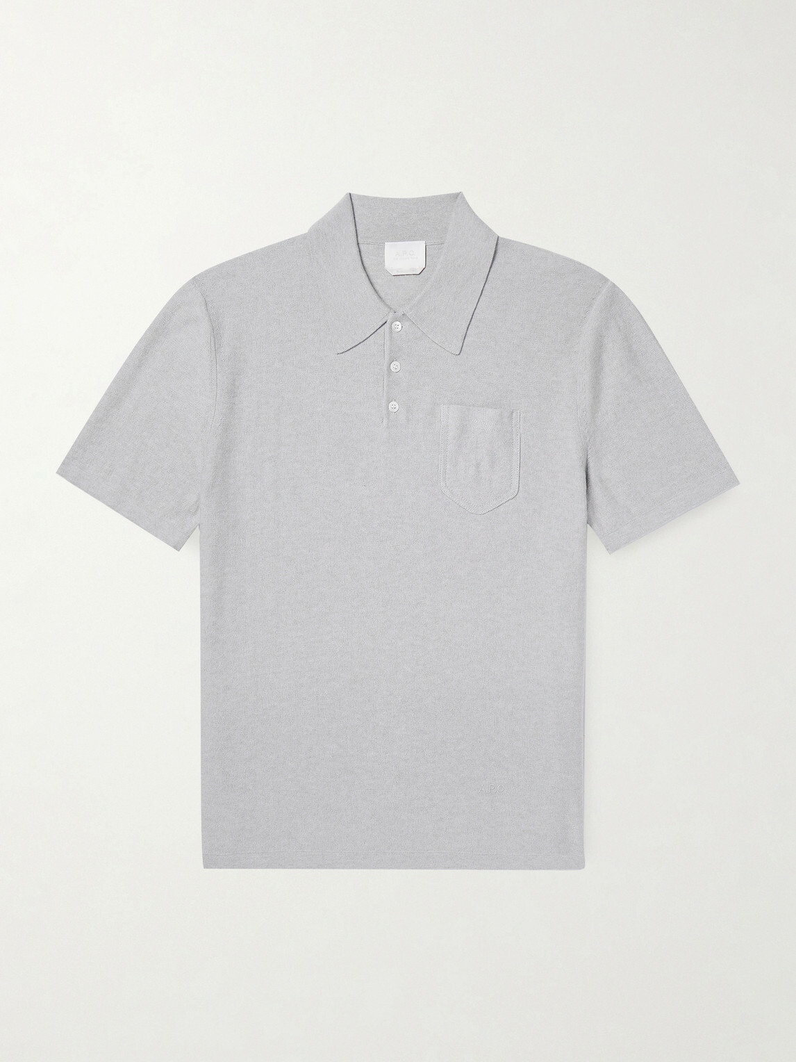 A.P.C. - Eliot Cotton and Cashmere-Blend Polo Shirt - Gray