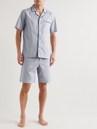 Orlebar Brown - Devlin Pinstriped Cotton-Poplin Pyjama Shorts - Blue