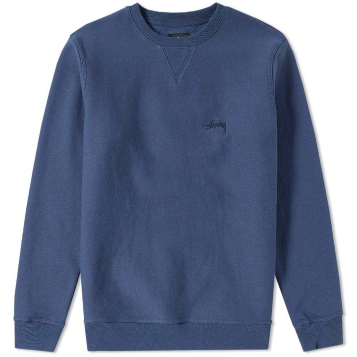 Photo: Stussy Stock Logo Crew Sweat Blue