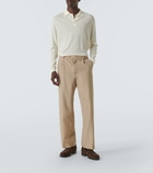 Lardini Wool, silk, and cashmere polo sweater