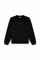 Diesel Sweatshirt with cut-out Oval D logo - Sweaters Mens in Black