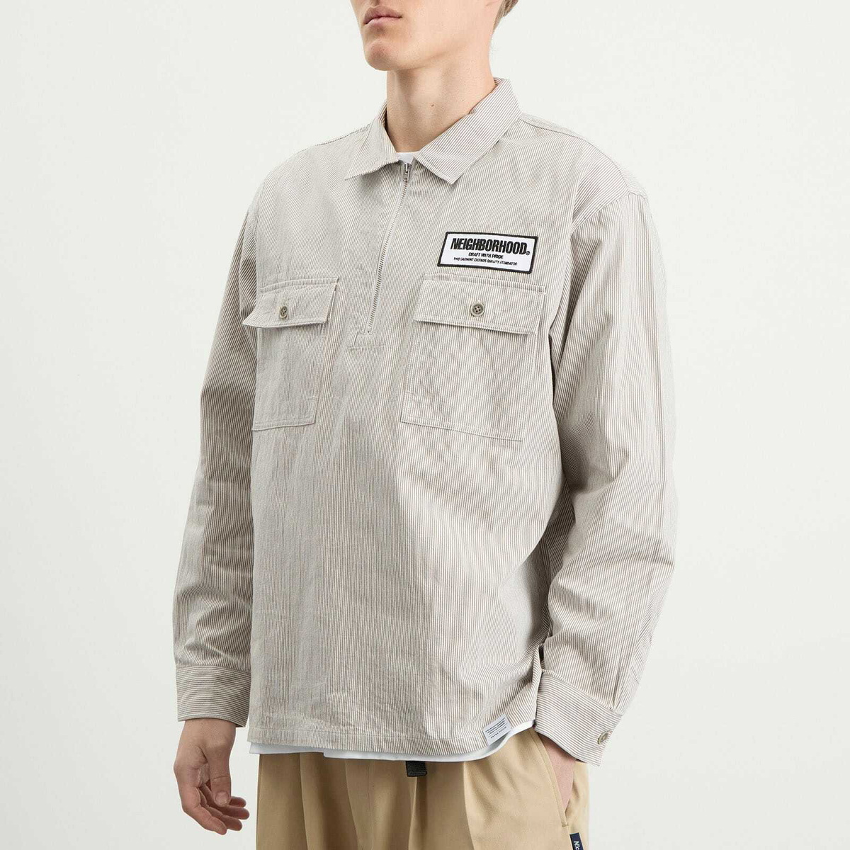 Neighborhood Men's Classic Work Pullover Shirt in Beige