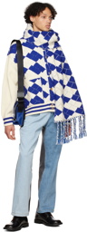 ADER error Blue & Off-White Muffler Scarf