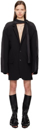 Y/Project Black Insert Scarf Blazer