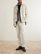 Brunello Cucinelli - Belted Leather Jacket - Neutrals