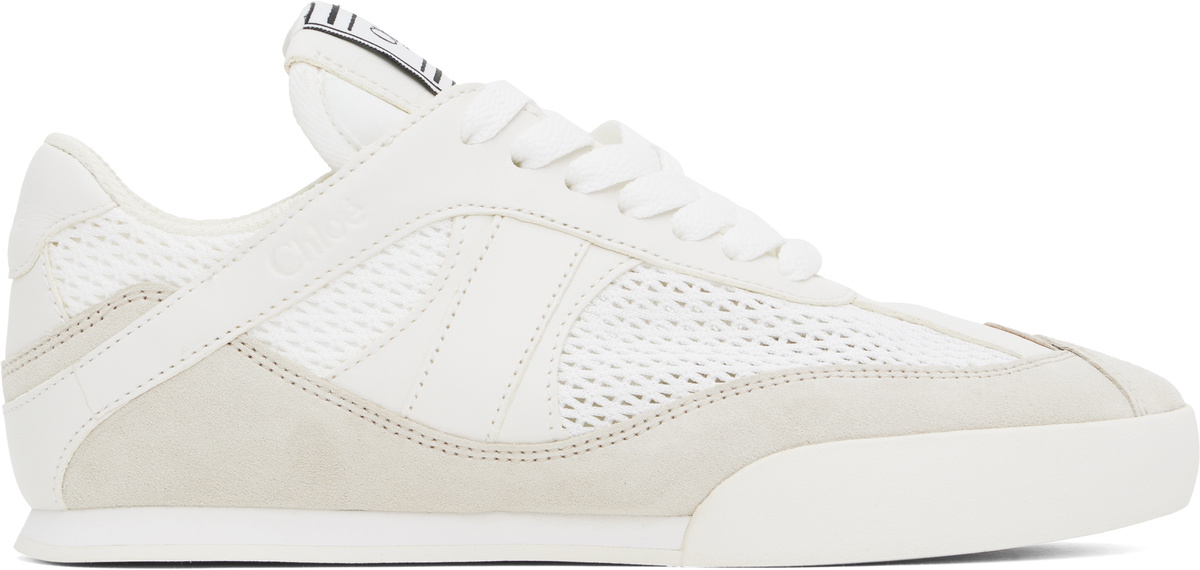 CHLOÉ 26S HIGH-TOP SNEAKERS IN BEIGE CALFSKIN