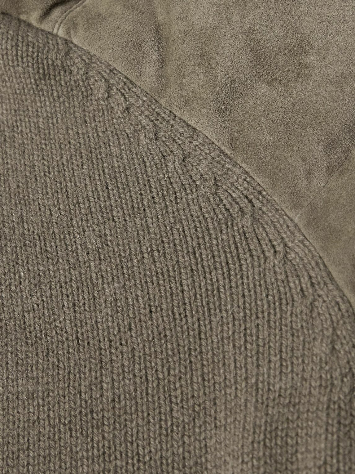 James Perse - Shell-Trimmed Panelled Suede and Recycled-Cashmere Jacket - Brown
