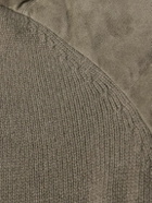 James Perse - Shell-Trimmed Panelled Suede and Recycled-Cashmere Jacket - Brown