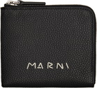 Marni Black 'Marni Mending' Embroidery Zip-Around Wallet