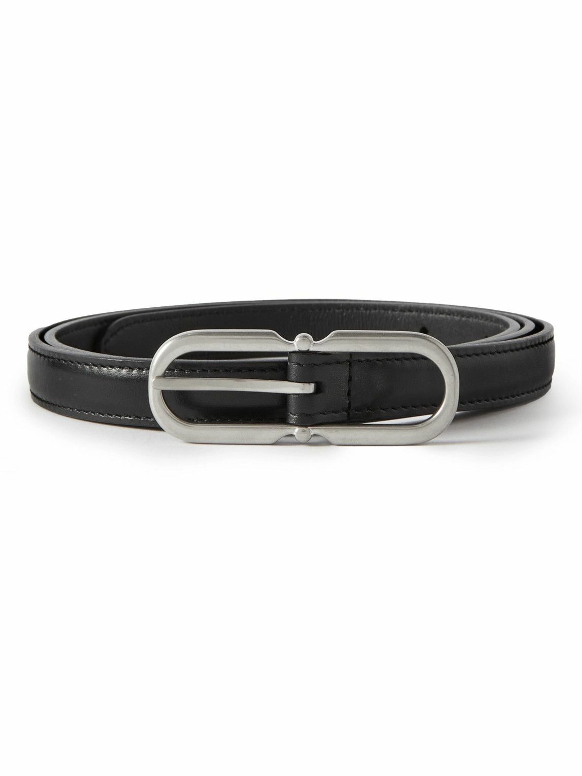 SAINT LAURENT - 2cm Leather Belt - Black Saint Laurent