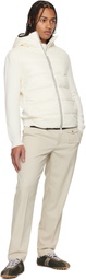 Moncler Off-White Padded Cotton Zip-Up Down Hoodie