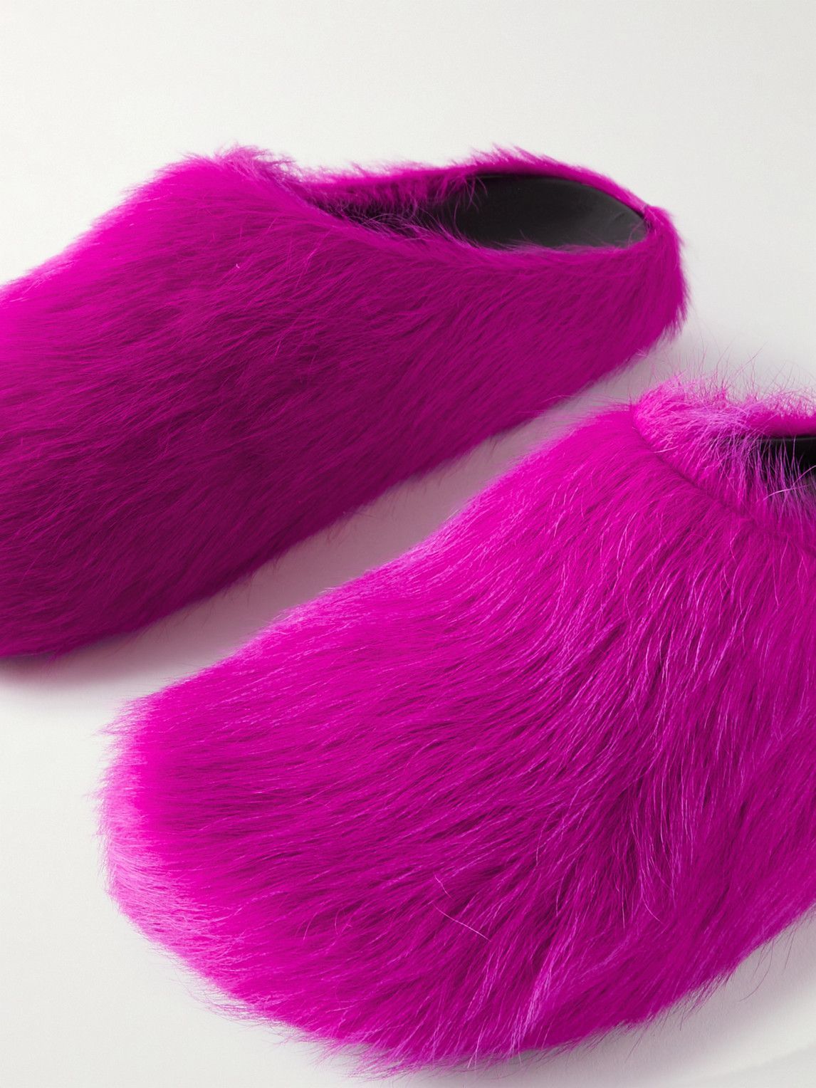 Marni Fussbett Calf Hair Slippers Pink Marni