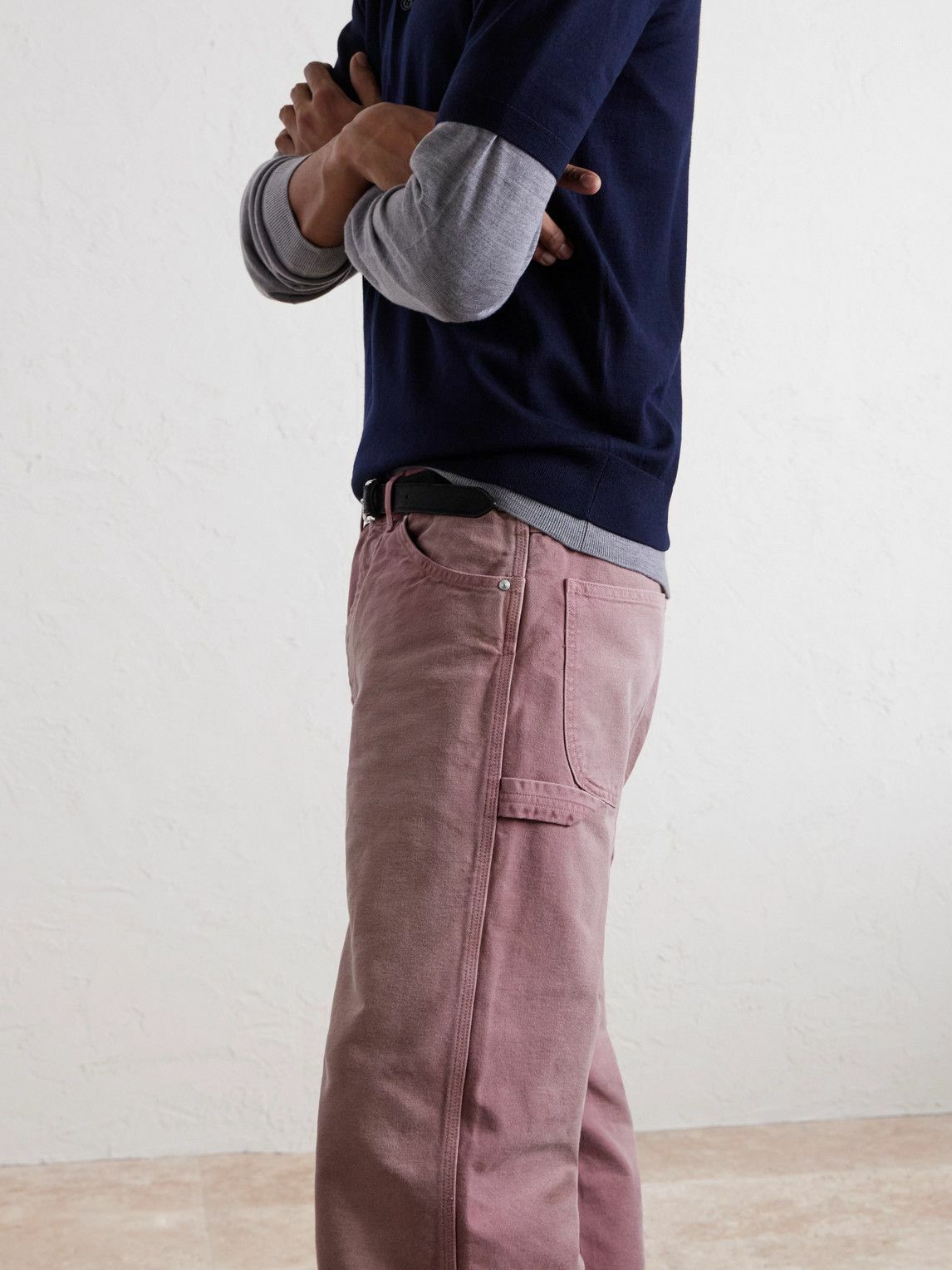 Auralee - Straight-Leg Cotton Trousers - Red