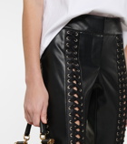 Dolce&Gabbana - Lace-up faux leather low-rise pants