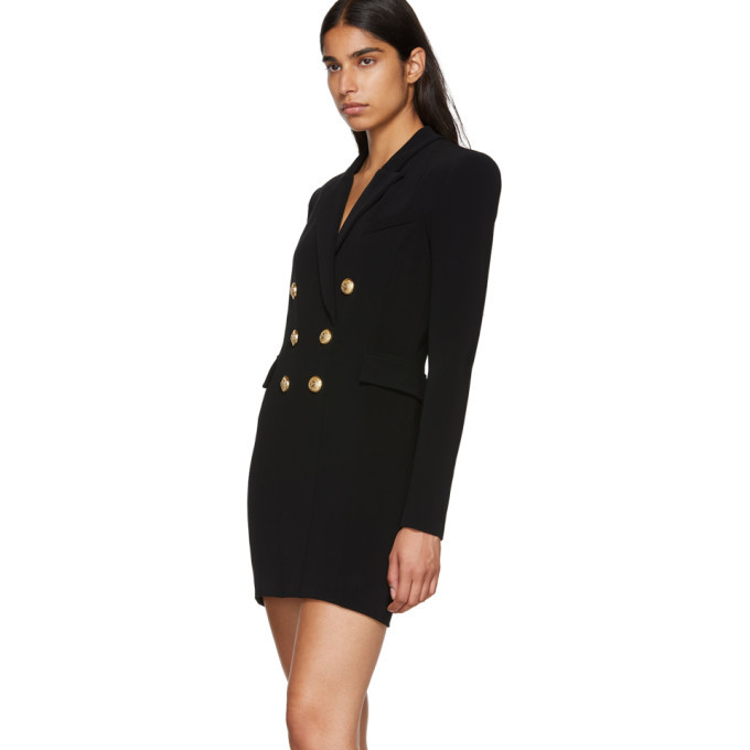 balmain black dress gold buttons Cross-Over Six-Button Balmain Rooted in savoir dressing table under 5000 Iconic dress worn by Color:Picture Color-Champagne