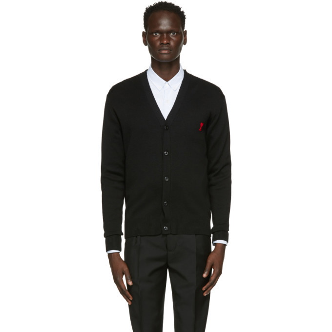 Photo: AMI Alexandre Mattiussi Black Ami De Coeur Cardigan