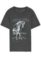 Anine Bing Lili Printed Cotton T-shirt Black