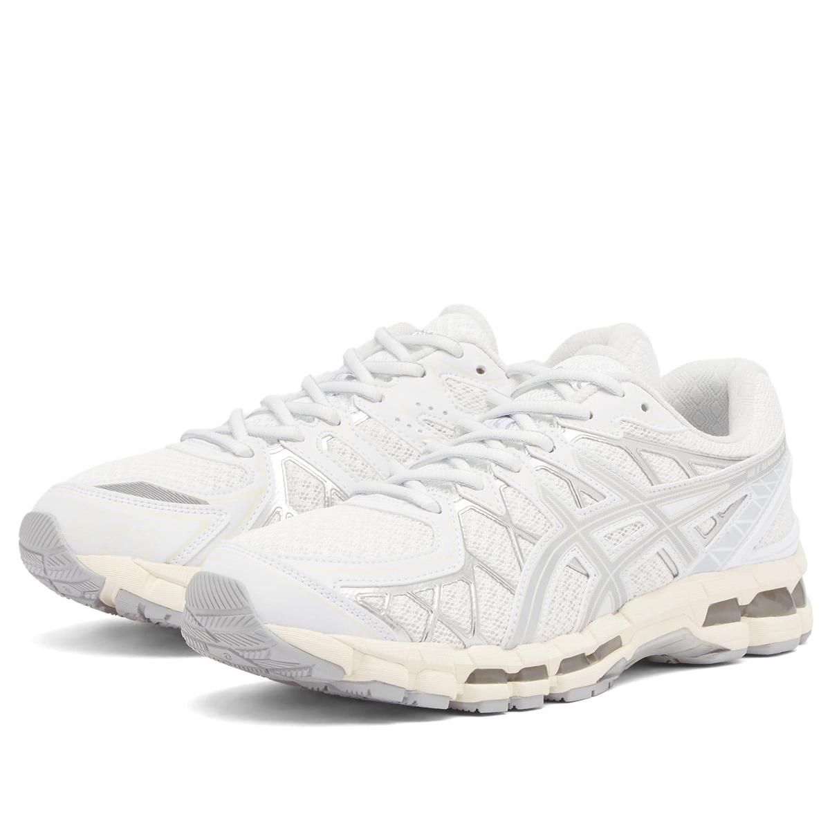 Asics Gel-Kayano 20 in White/Pure Silver