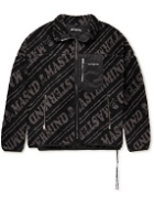 Mastermind World - Oversized Logo-Print Sherpa Jacket - Black
