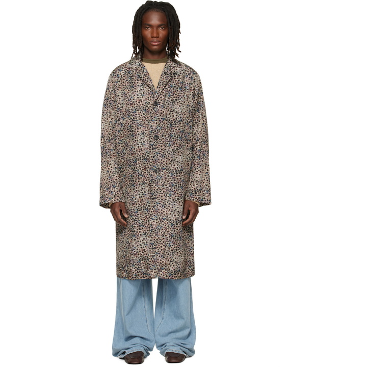 Photo: Dries Van Noten Gray Printed Coat