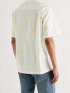 Portuguese Flannel - Camp-Collar Embroidered Cotton-Poplin Shirt - White