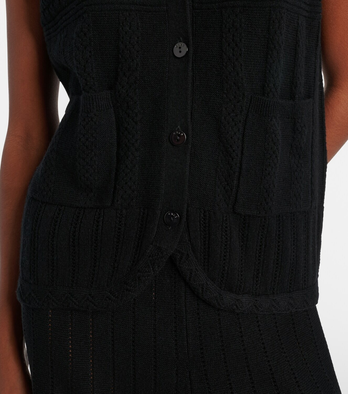 Eres Mixte pointelle wool and cashmere sweater vest