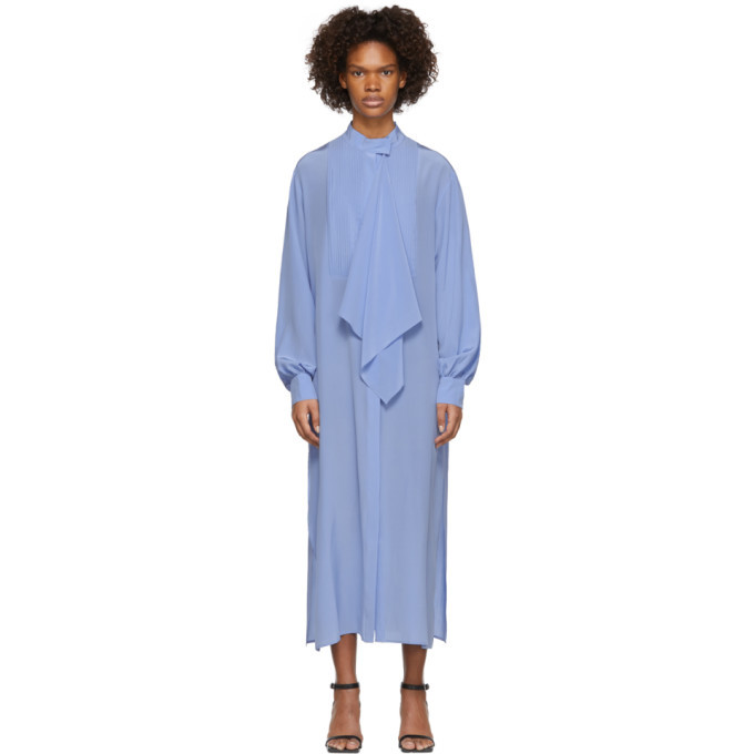 Photo: Pyer Moss Blue Long Tuxedo Shirt Dress