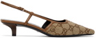 Gucci Beige GG Slingback Pump Heels