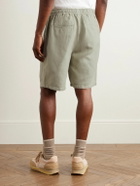 Folk - Assembly Straight-Leg Garment-Dyed Cotton and Hemp-Blend Shorts - Green