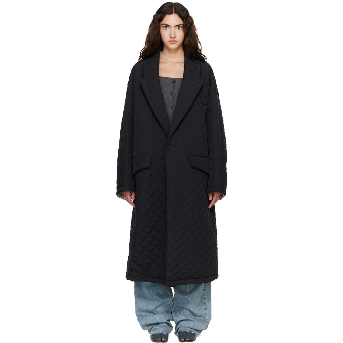 Maison Margiela Black Quilted Coat