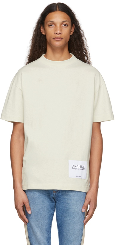 Photo: Palm Angels Taupe Archive Patch T-Shirt