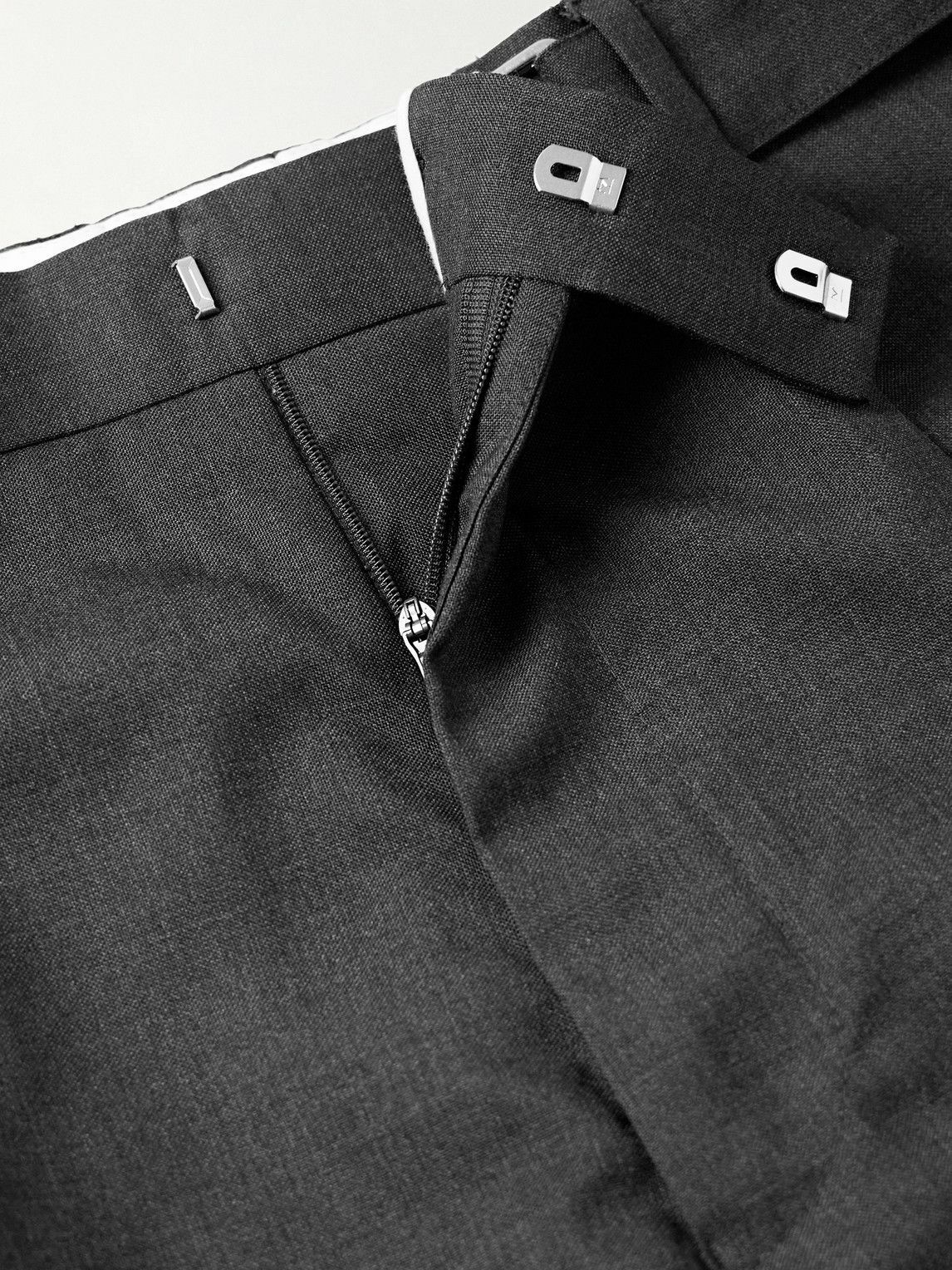 Officine Générale - Hugo Tapered Belted Virgin Wool Suit Trousers - Gray