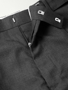 Officine Générale - Hugo Tapered Belted Virgin Wool Suit Trousers - Gray
