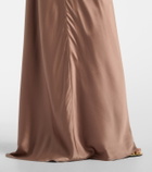The Sei Bardot off-shoulder silk charmeuse gown