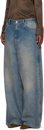 LU'U DAN Blue Side Zip Jeans