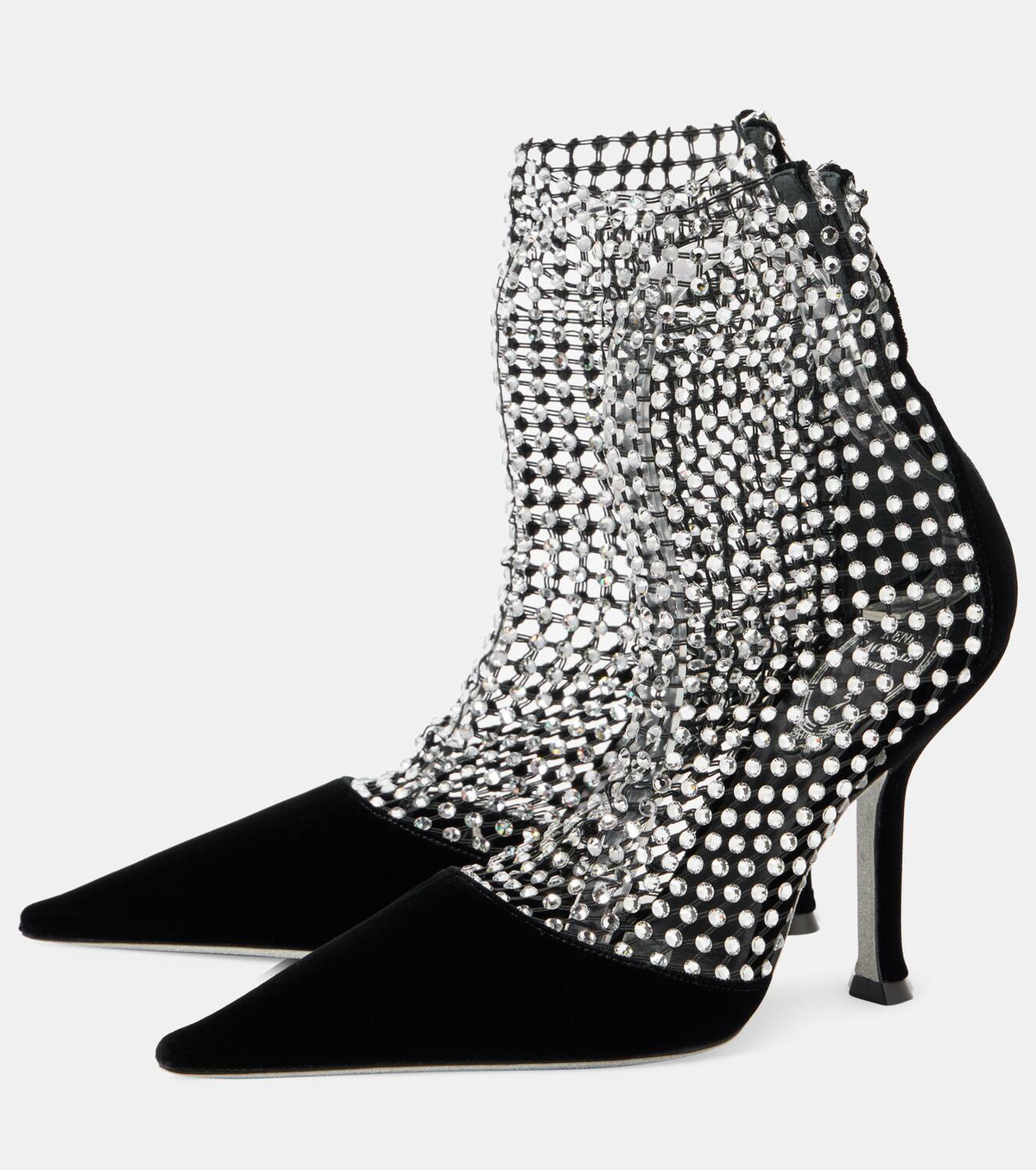 Rene Caovilla Galaxia embellished velvet ankle boots