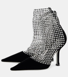 Rene Caovilla Galaxia embellished velvet ankle boots