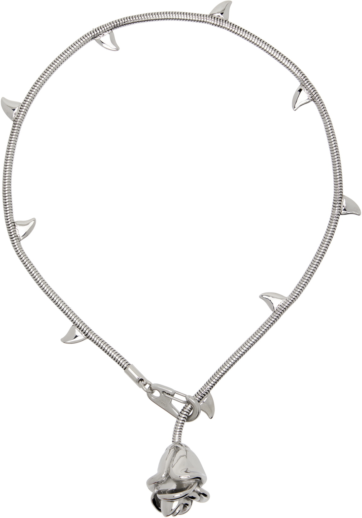 Marland Backus Silver Rosebud Necklace