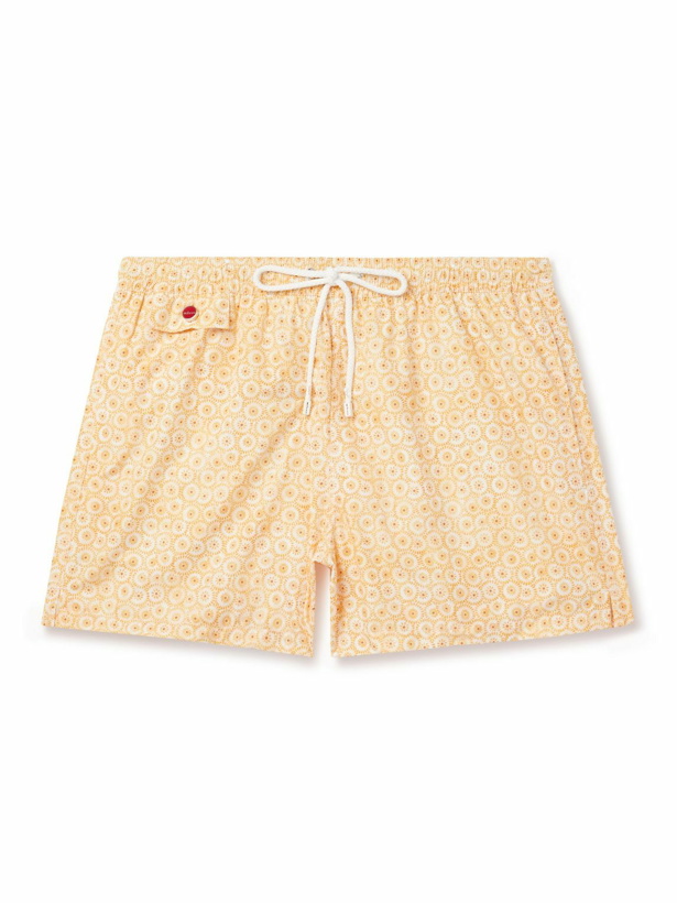Photo: Kiton - Slim-Fit Short-Length Floral-Print Swim Shorts - Yellow