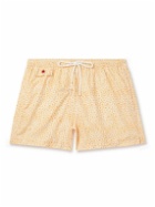 Kiton - Slim-Fit Short-Length Floral-Print Swim Shorts - Yellow