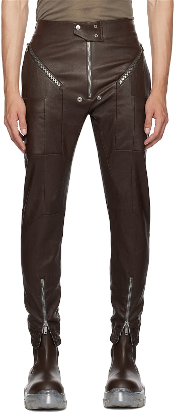 Photo: Rick Owens Brown Easy Strobe Leather Cargo Pants