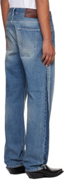 Karmuel Young Blue Rectangle XY-Plane Washed Jeans