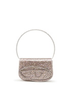 Diesel 1DR-Iconic shoulder bag with macro glitter - Shoulder Bags Womens in Pink