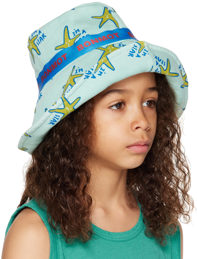 Bonmot Organic Kids Blue 'I'm A Star' Bucket Hat