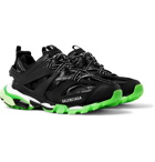 Balenciaga - Track Glow Nylon, Mesh and Rubber Sneakers - Black