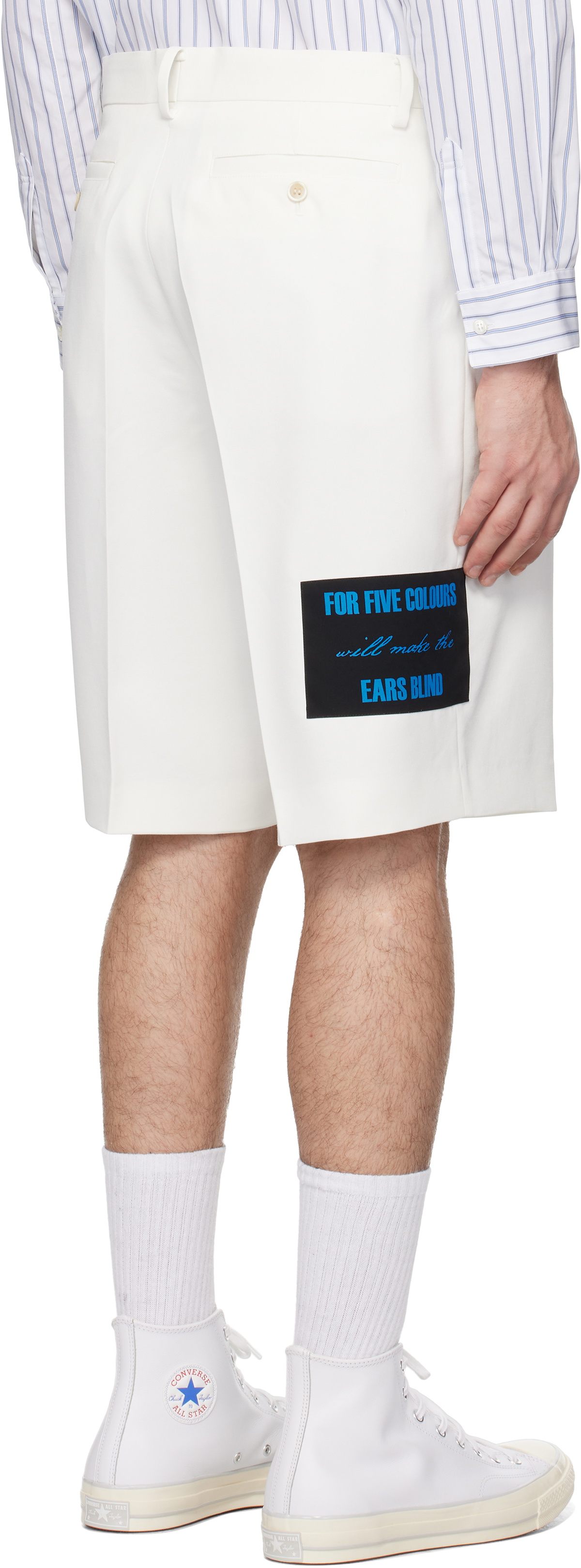 UNDERCOVER White Appliqué Shorts
